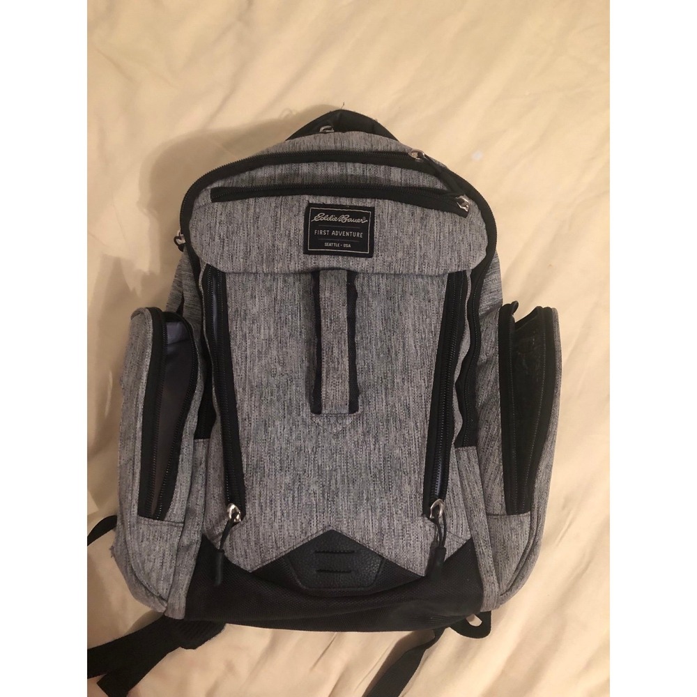 Eddie Bauer Diaper Backpack, Gray Black